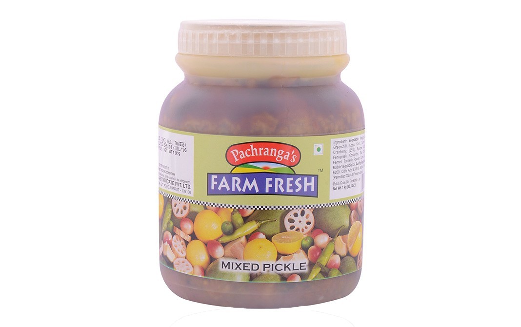 Pachranga's farm Fresh Mixed Pickle    Plastic Jar  1 kilogram